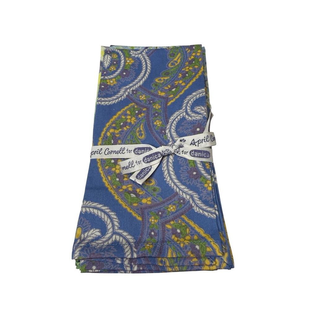 April Cornell Sunshine Patchwork 100% Cotton Napkin Set of 4 New 16 X 16